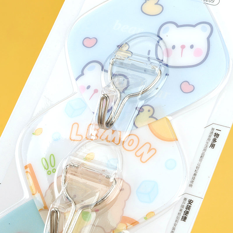Qiaoxiaoya Model 9209 Adhesive Hooks - 3 Pcs Rhombus Cartoon Design M.16