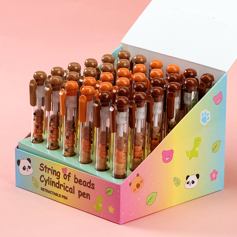 Cute JS - Z28 Capybara - Bead Click - action Gel Pen! Decorated with capybara - shaped beads, it offers a unique and endearing writing experience. M.82