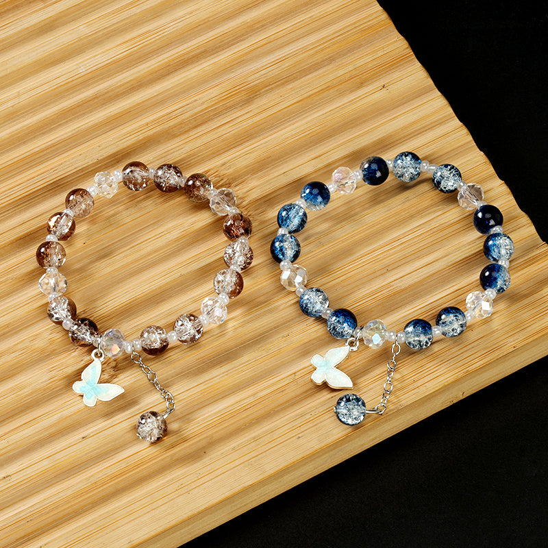 Gradient Cracked Bead Butterfly Bracelet M.43