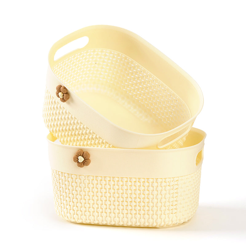 Yidele 8283 Bead Curtain Rectangular Storage Basket (Small Flower) M.13