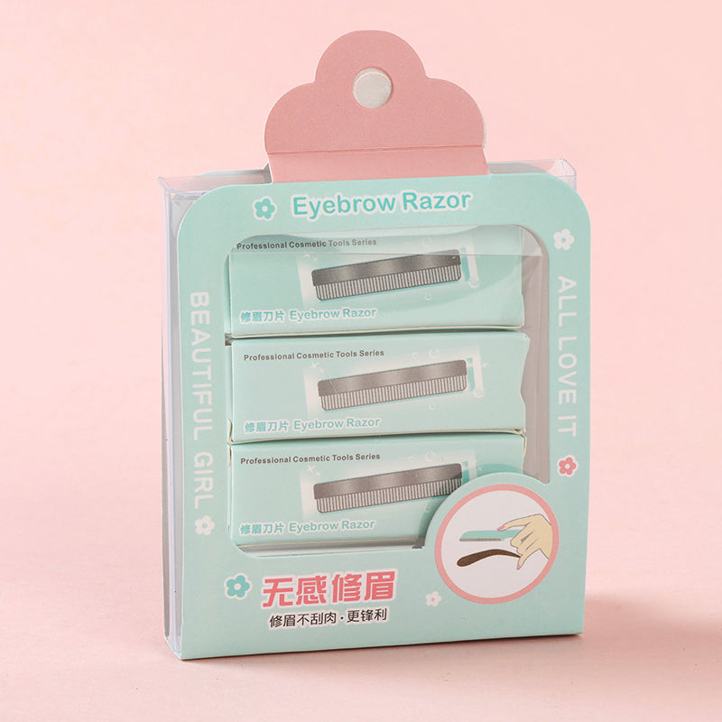 Tres cajas de hojas de afeitar para cejas S-573 (2 piezas por caja) M.50