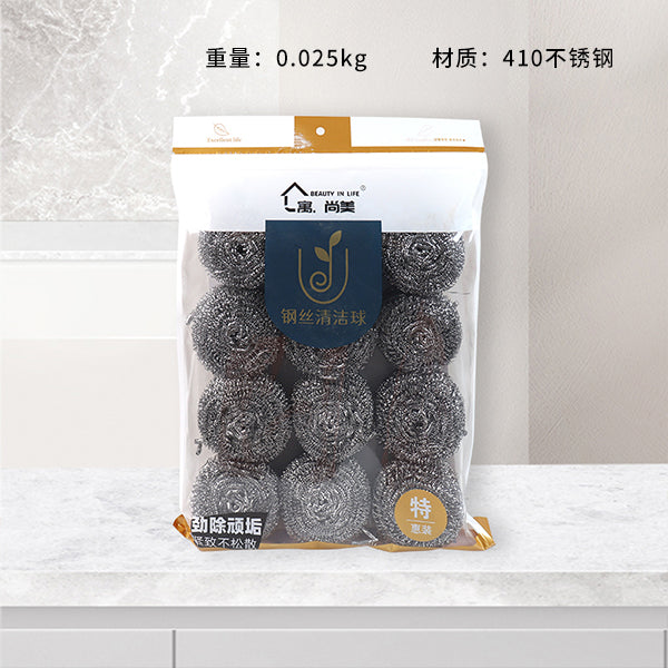 66217 - 12 Steel Wool Ball for Cleaning M.68