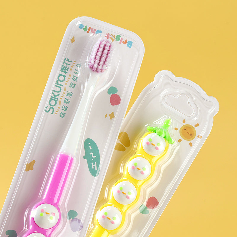 Cherry Blossom Cute Bean English Cartoon Toothbrush S-777 M.28