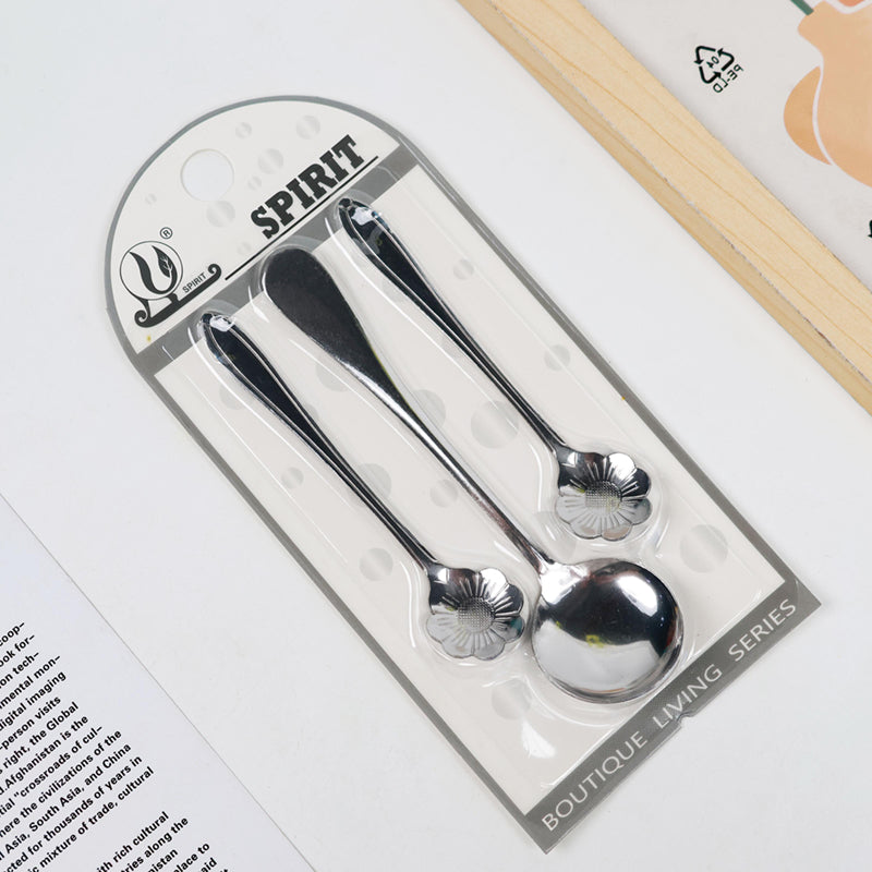 G016 3-piece Rose-pattern Coffee Spoon Set M.66