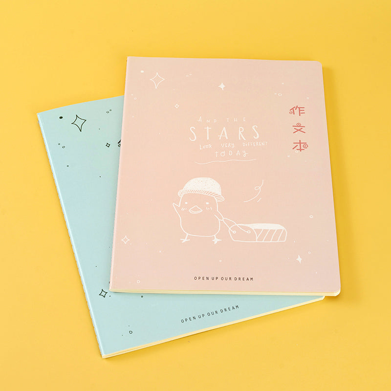 Premium 16K Kawaii Cartoon Cover Stitched Composition Notebook M.81