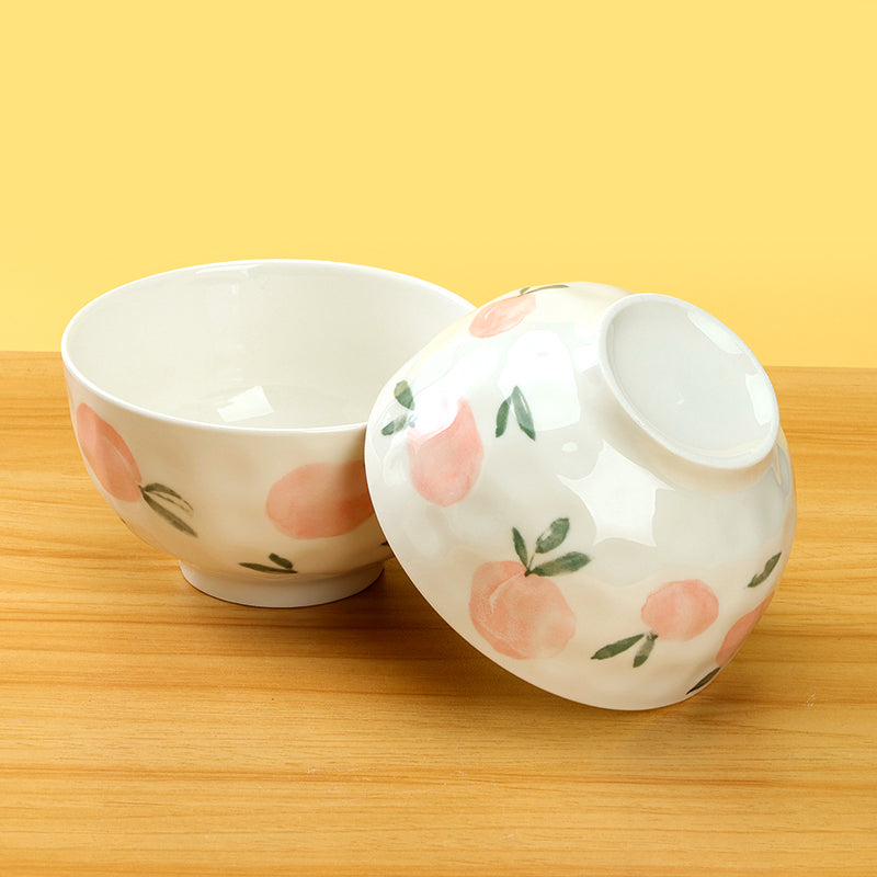 5-inch Mingxin Rainstone Bowl with Honey Peach Pattern M.66 JPDB