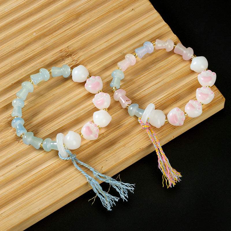 Two-Tone Mushroom Cat Claw Bracelet M.43