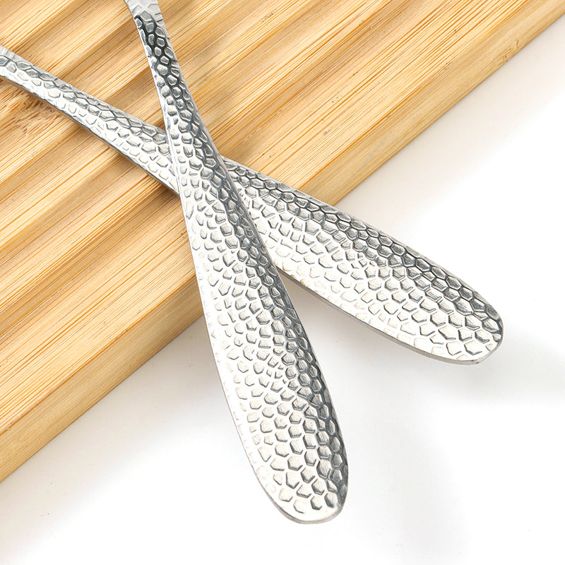 410 Pointed-Tail No.2 Diamond Pattern Oval Spoon M.66