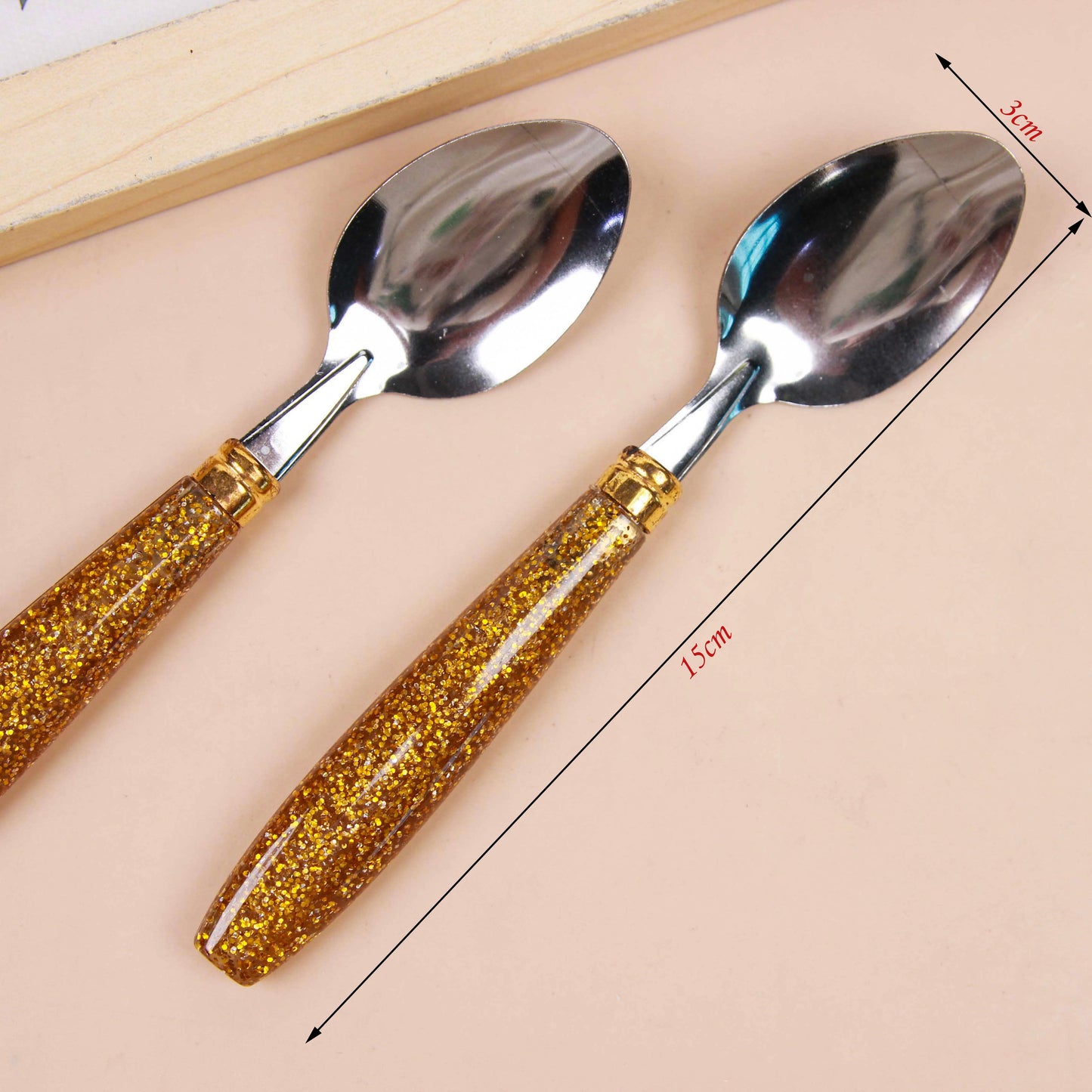 8182 Gold Glitter Baby Feeding Spoon M.66