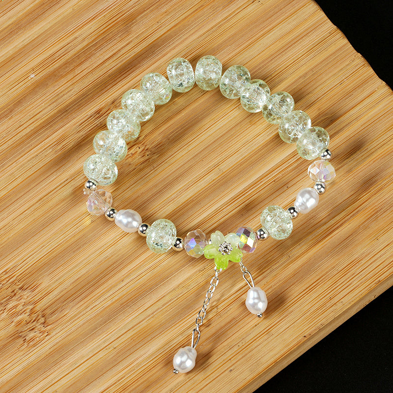 Cracked Abacus Bead Peach Blossom Bracelet M.43