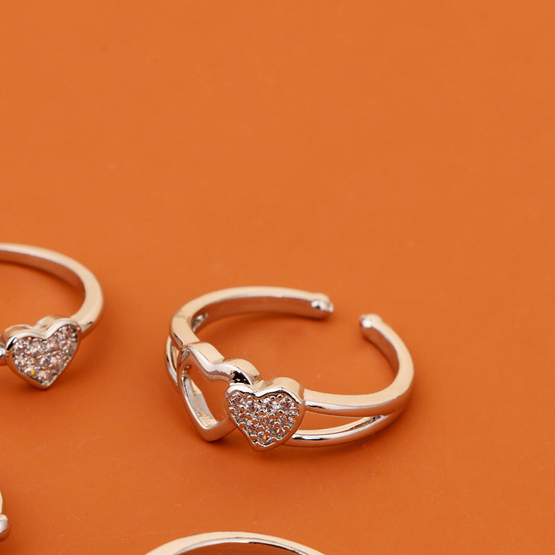 New Style Full-Diamond Heart-Shaped Ring M.43