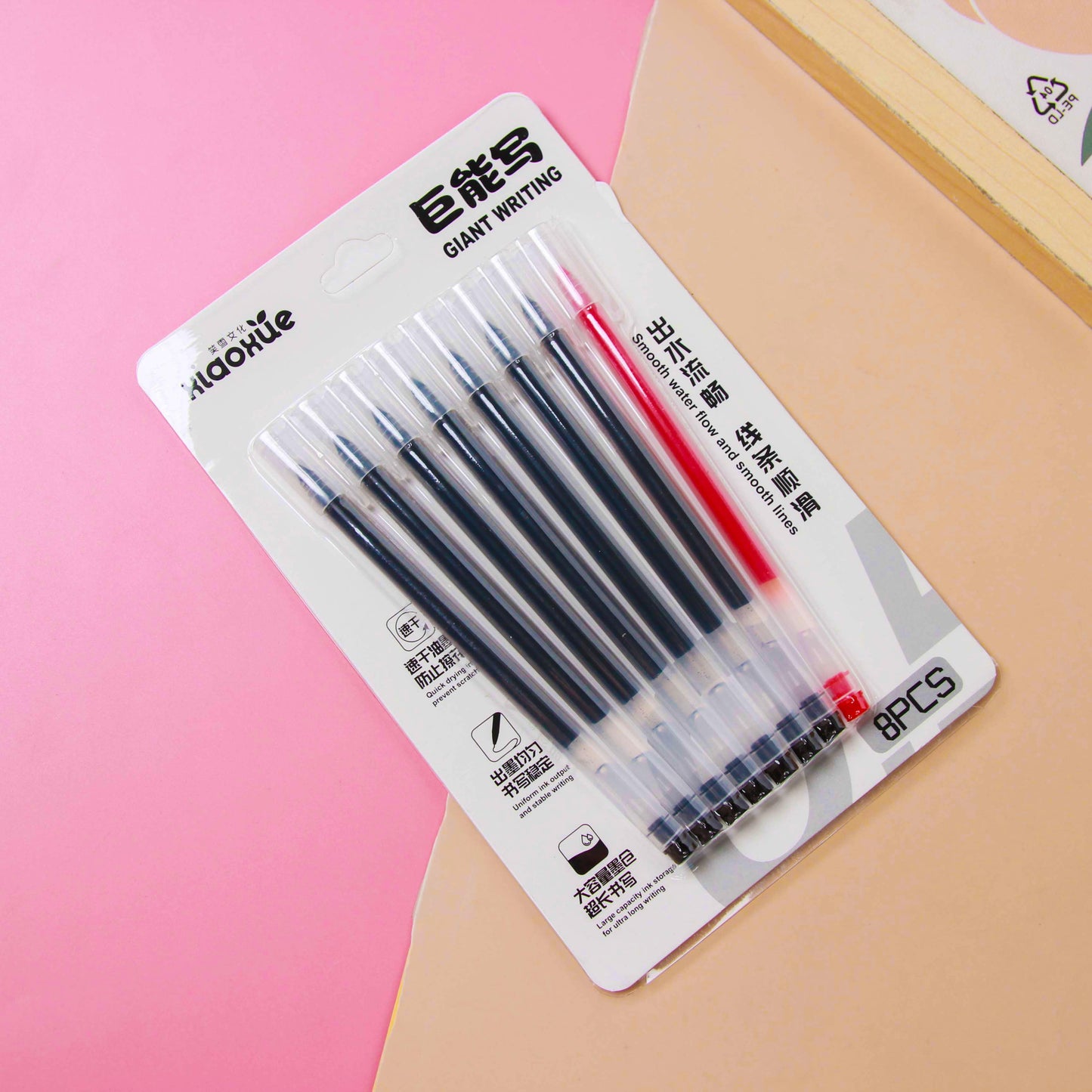 XX - 8865 Juego de ocho bolígrafos de gel de escritura de alta capacidad M.82