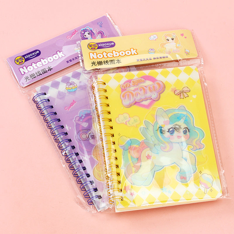 XX-64938 Pony Lenticular Diary Dynamic Cover Lockable Kids Growth Journal M.81