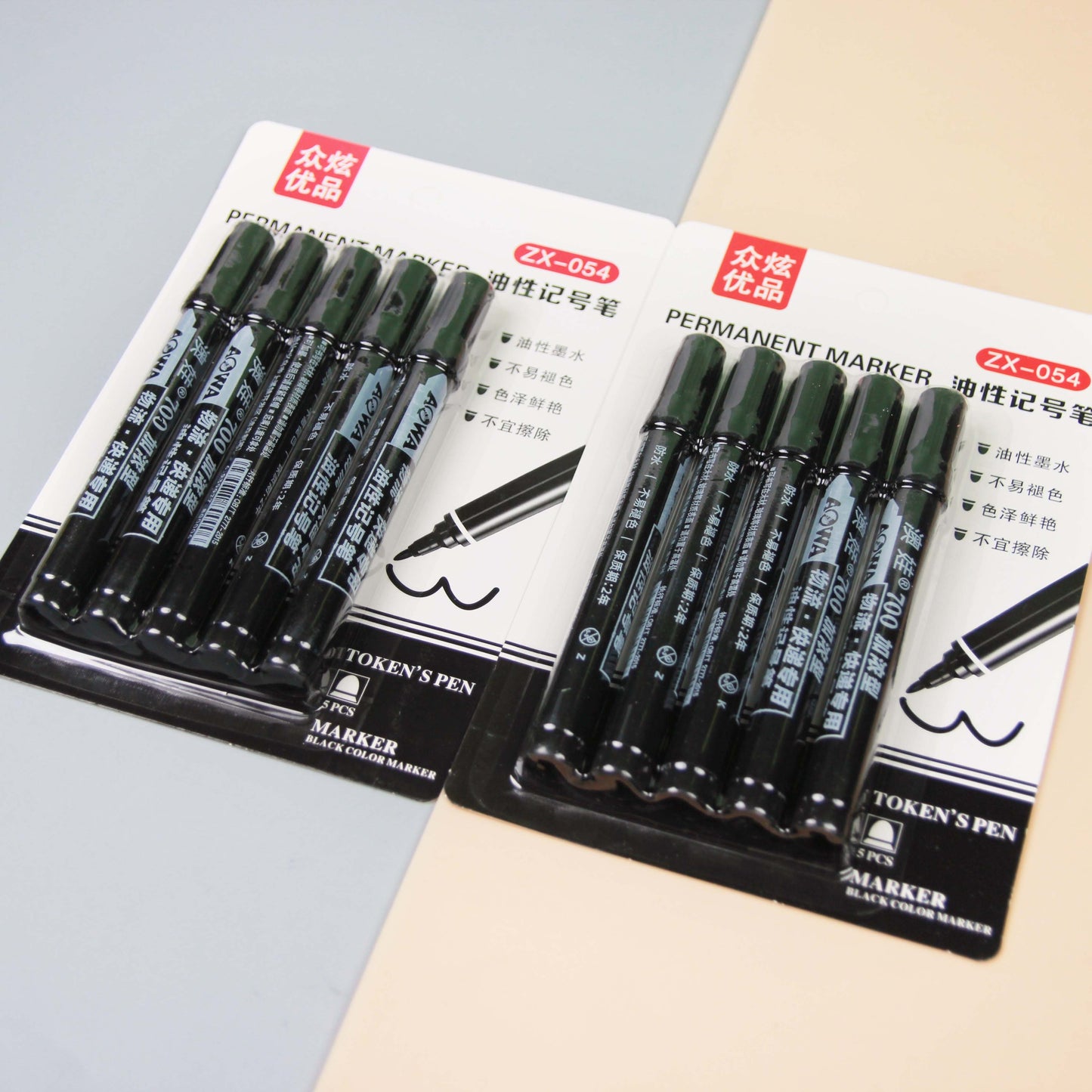 Zhongxuan 5 - piece Marking Pens on Blister Card, Model 054 M.82