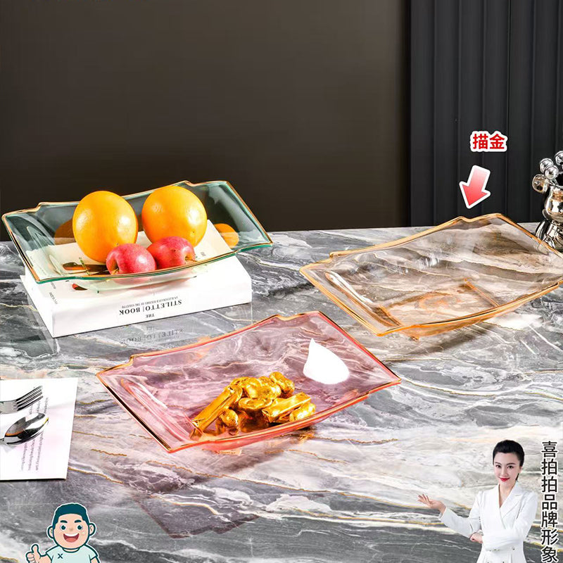 6569 Gold Foil Rectangular Fruit Plate (43*29*52) M.20