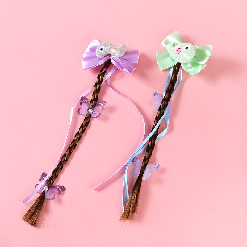 M42 Cartoon Bowtie Cotton Accessory Hair Extension Braid Clips