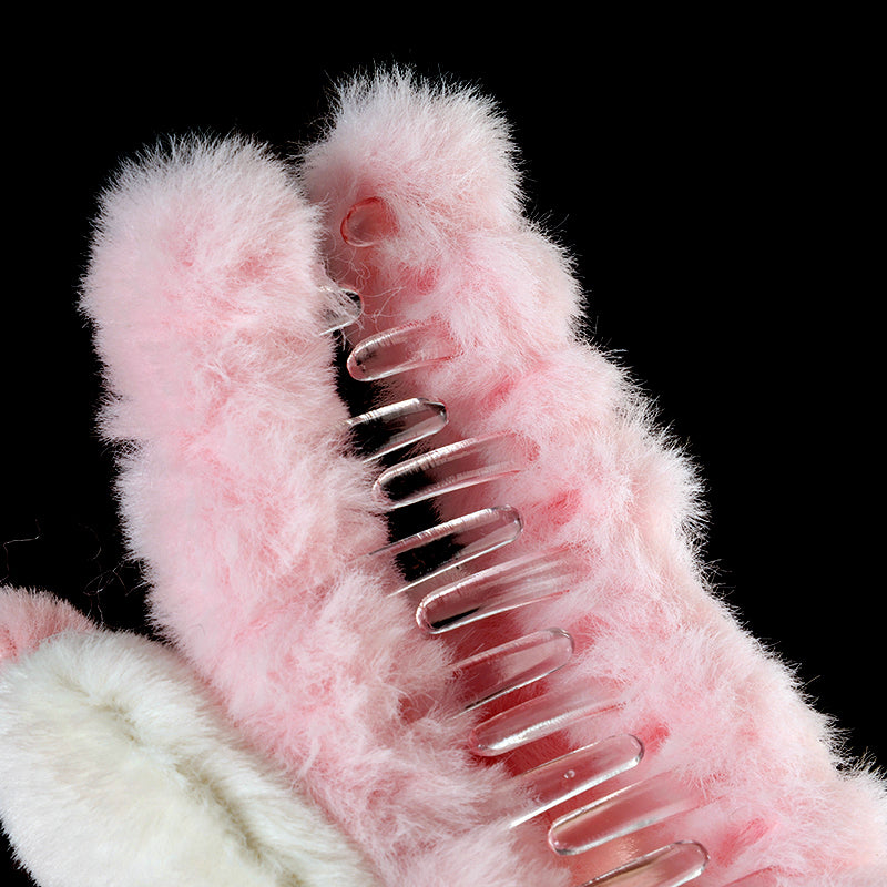 M42 4.33 Inch Large Hair Claw with Plush Flower Puppy Design