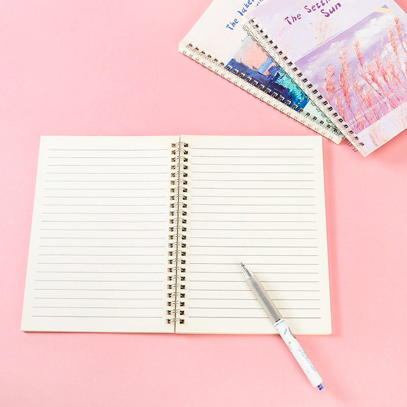 Premium A5 Cardboard Cover Spiral Notebook (Assorted Designs) M.81