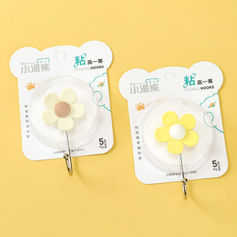Xiaopaixiong Model 809 Adhesive Hooks - Small Flower Design Flower Pattern Random M.16