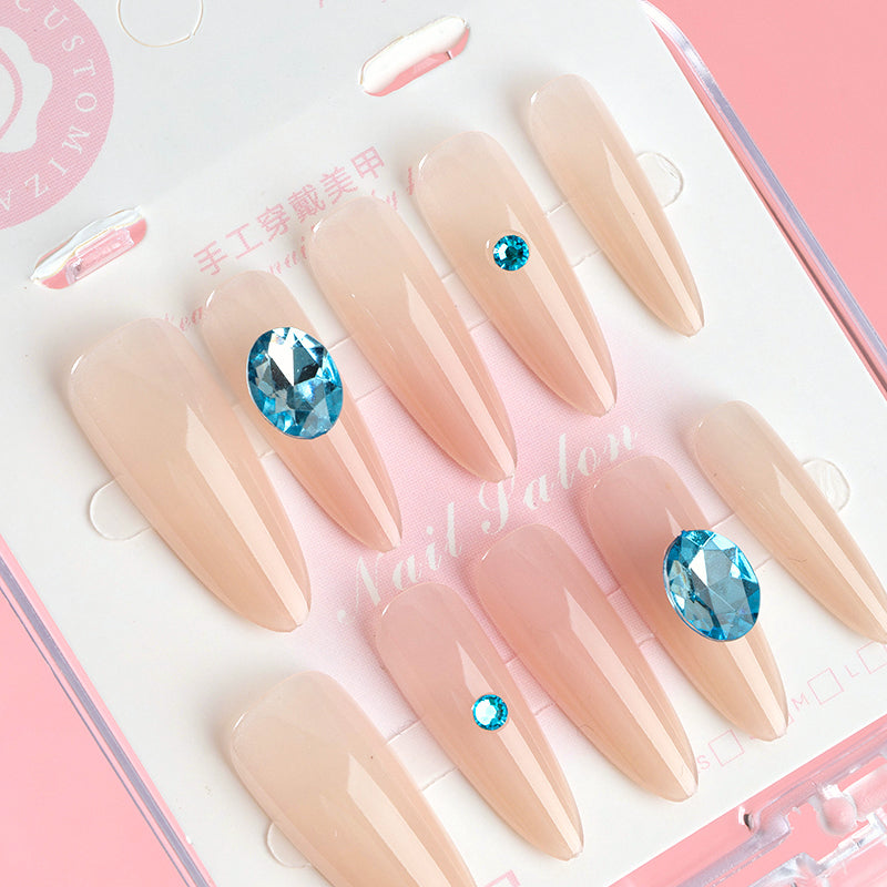 938 Colorful Diamond Long Fake Nails M.52