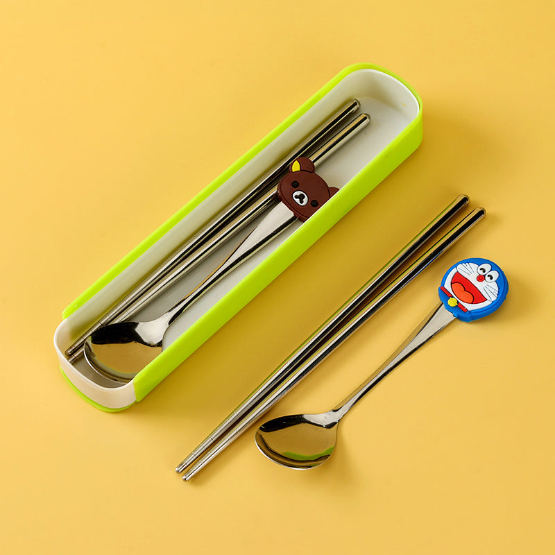 Cartoon-Style Boxed Chopstick & Spoon Set M.66