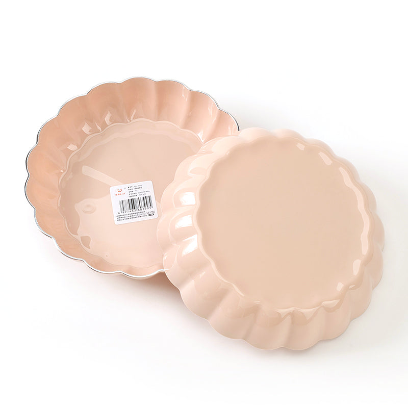 YDL-3216 Plato de fruta floral plateado estampado en caliente (10 por paquete) M.20