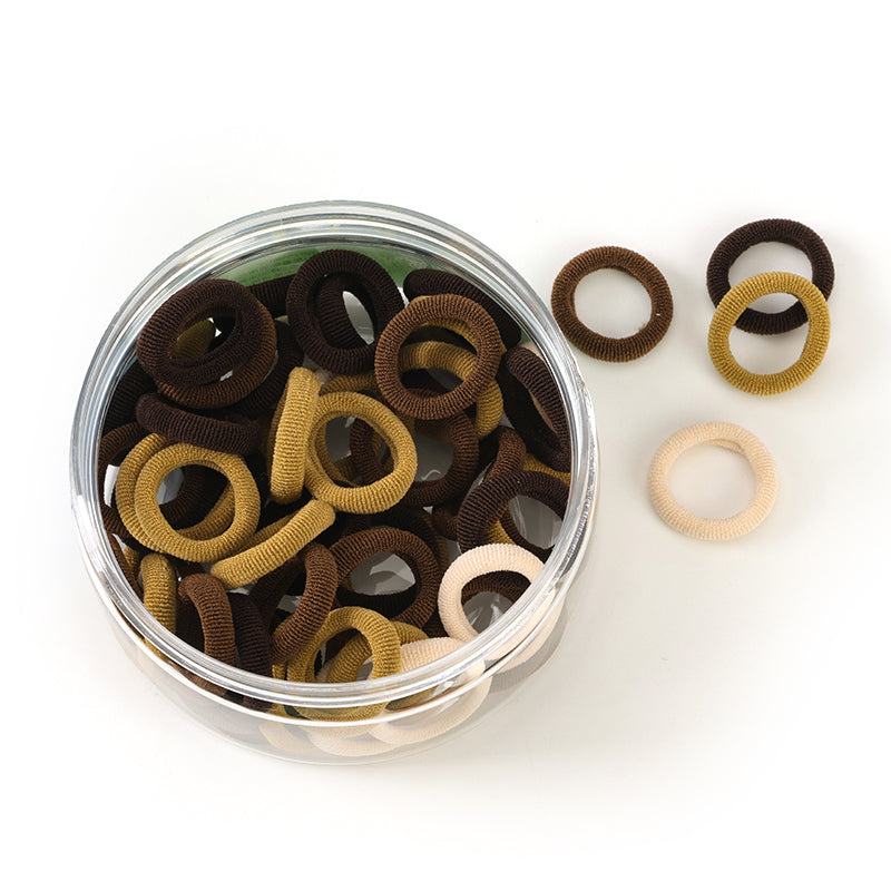 M42 1153 Crystal Bottle Cotton Hair Ties Coffee Color