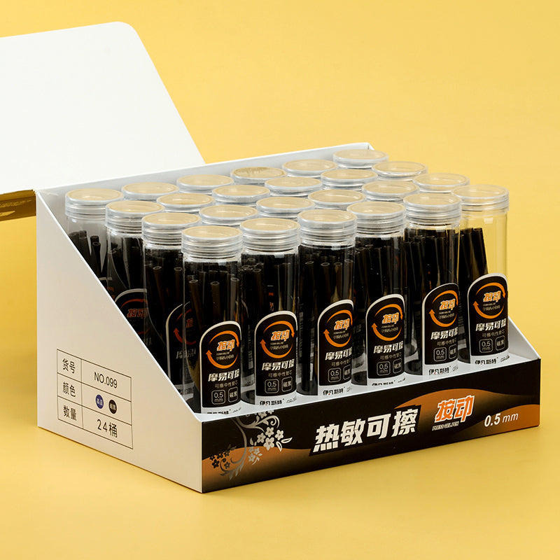 Yifan Site Retractable Erasable Pen Refills, 8pcs Black 0.5mm Bucket Pack M.82