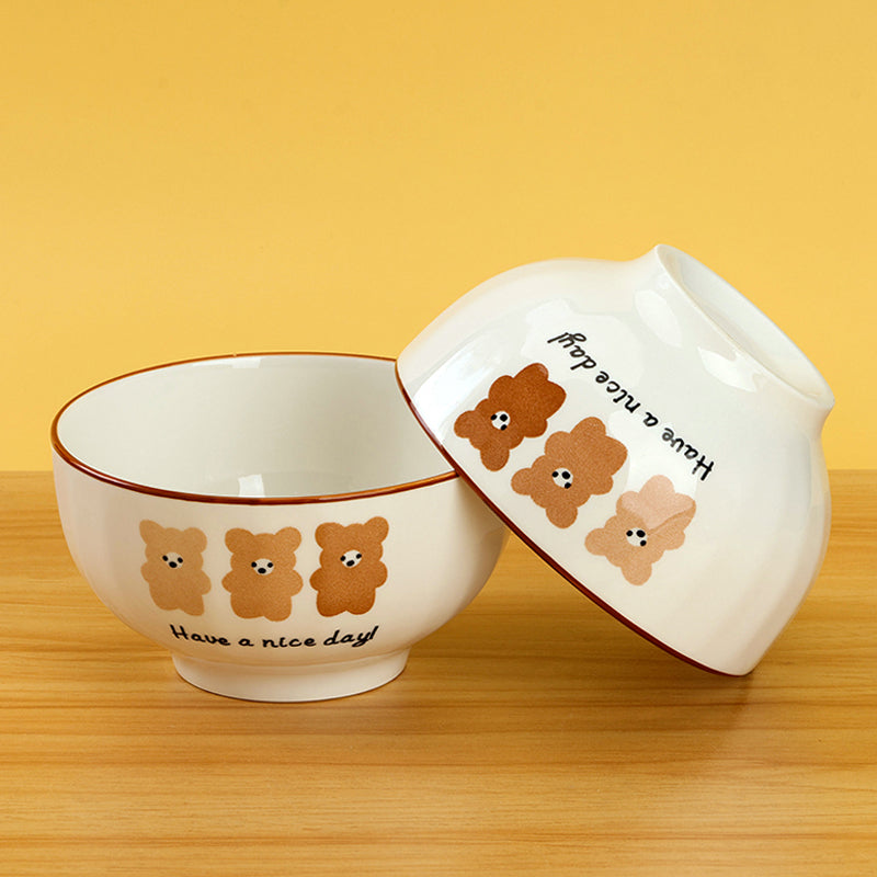 5 - inch Printed Starlight Bowl with Dull - witted Bear Pattern M.66 JPDB