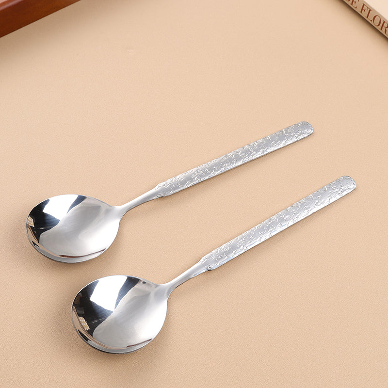 Silver Diamond-embellished Large Round Spoon M.66