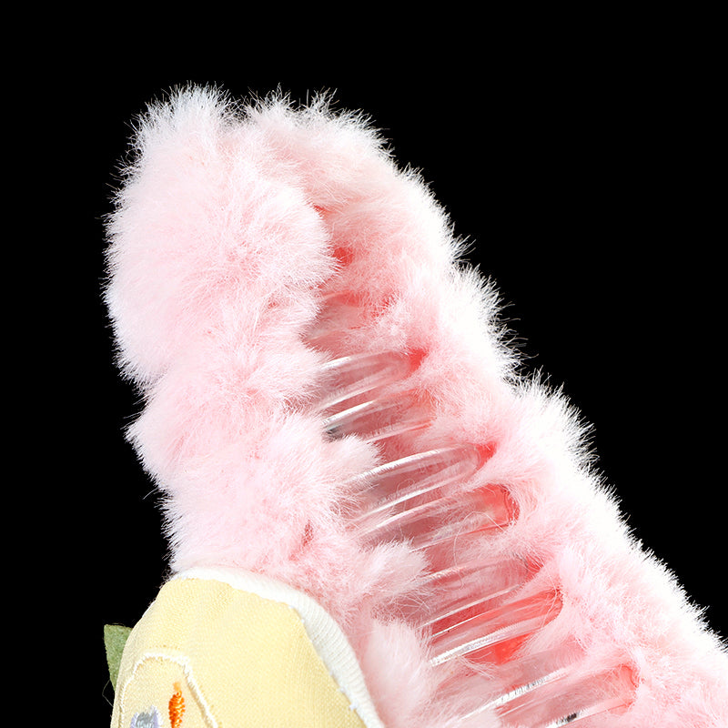 M42 4.33 Inch Large Hair Claw with Plush Lemon Design