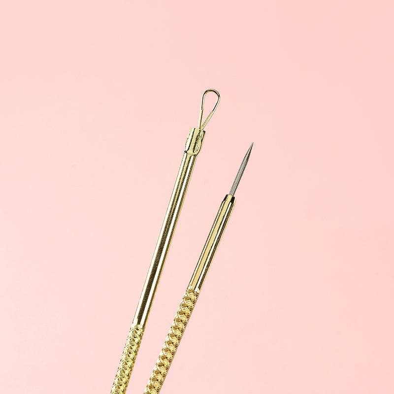 S-571V Tail Round Shaft Blackhead Remover Needle (Gold) M.51