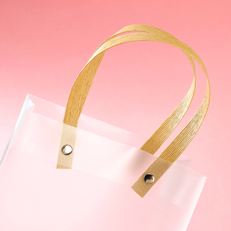 Bolsa de regalo pequeña transparente esmerilada con remaches (vertical) 7,87 x 2,76 x 5,91 pulgadas