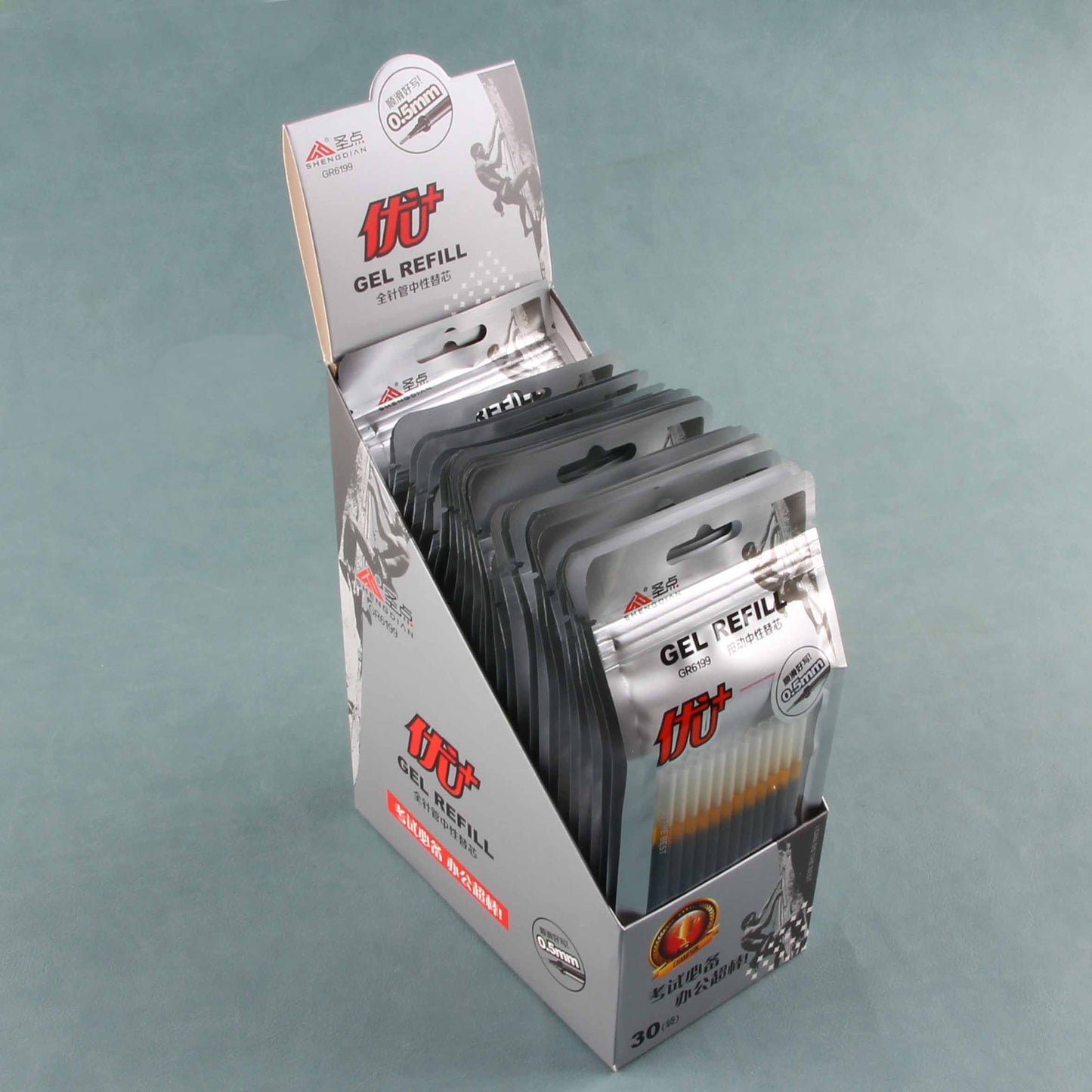 GR6199 Shengdian 12 Retractable Pen Refills (Black) M.82