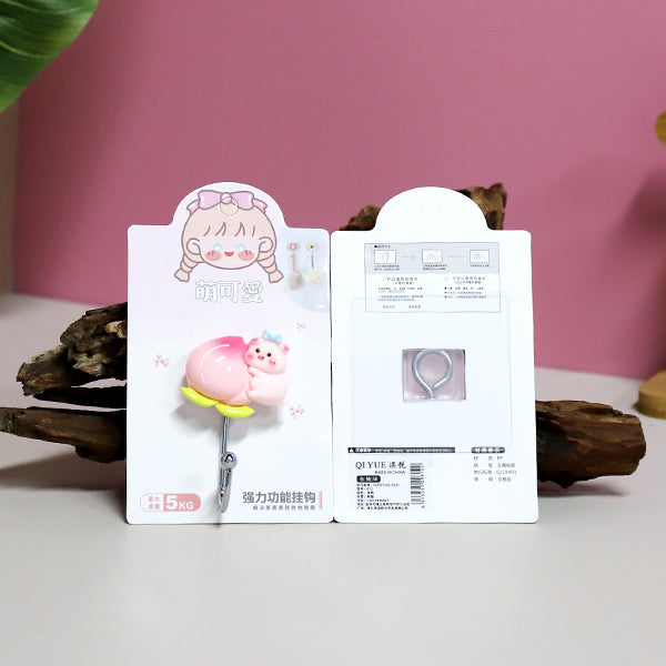 Model 812 Piggy and Peach Traceless Adhesive Hooks M.16 JPDB