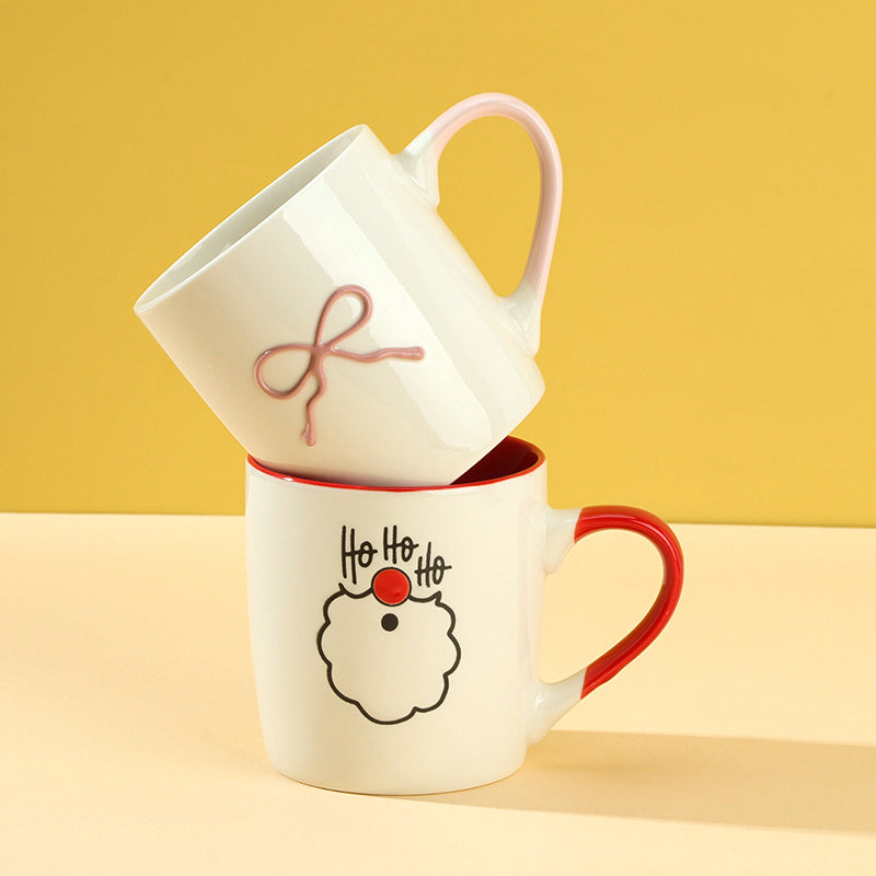 C - 7 Hand - Painted Ceramic Mug Random Flower Pattern High - Temperature Fired Daily CupM.65