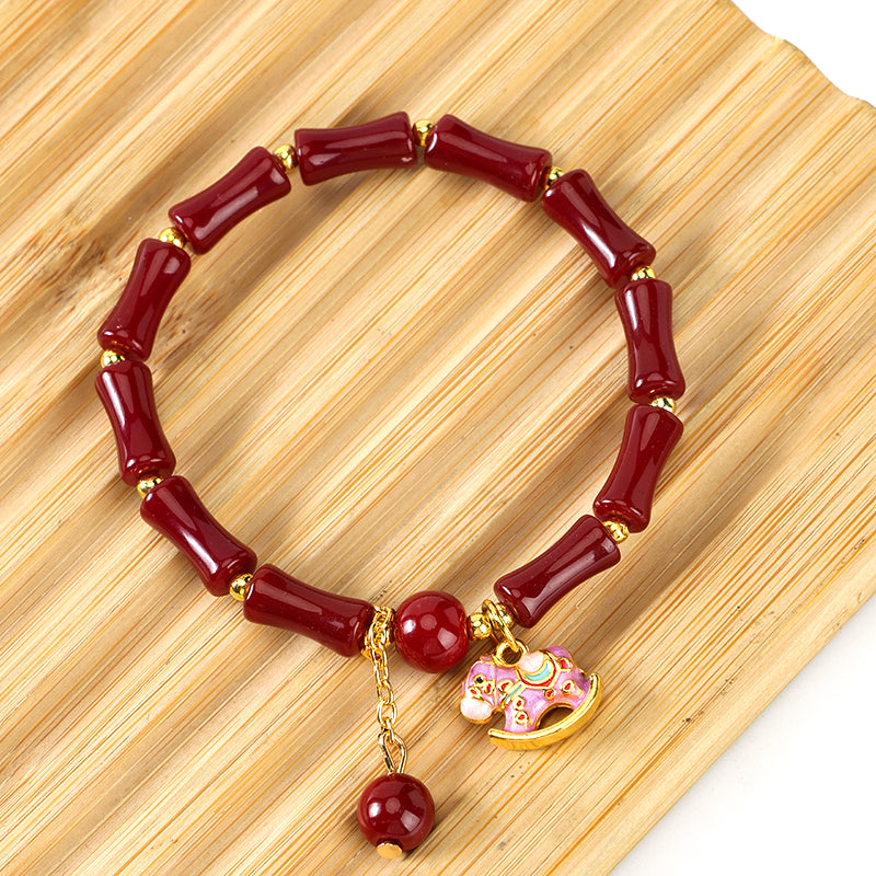 Cinnabar-Like Bamboo Joint Trojan Horse Bracelet M.43