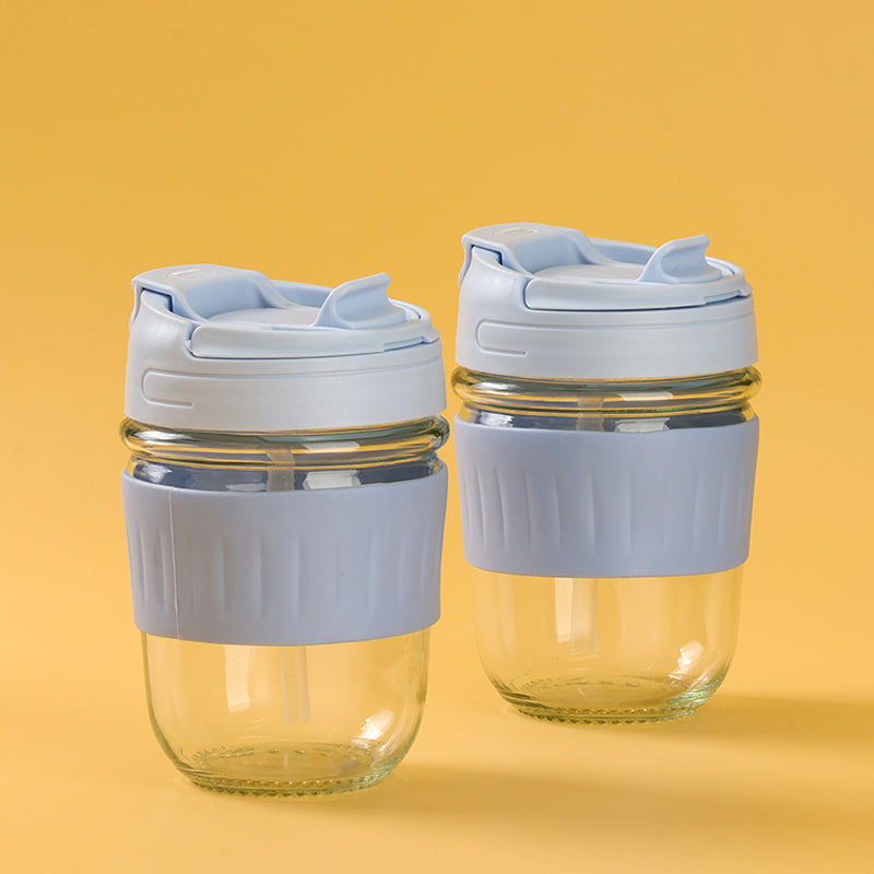 Feifan Dual-Drinking Glass Cup with Straw (500ml) M.17