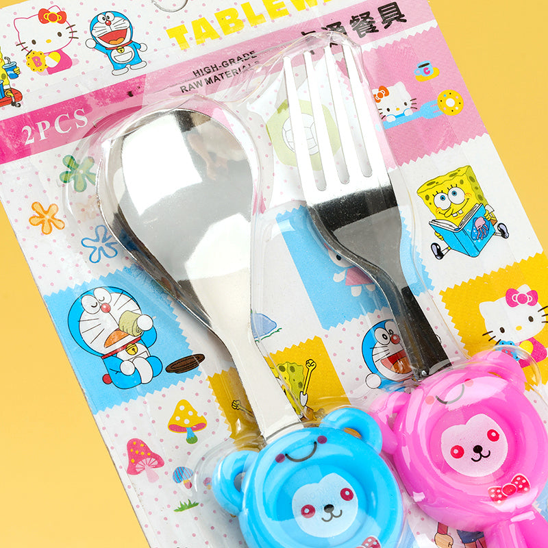 9001-2 Cartoon Spoon & Fork 2-Piece Set M.66