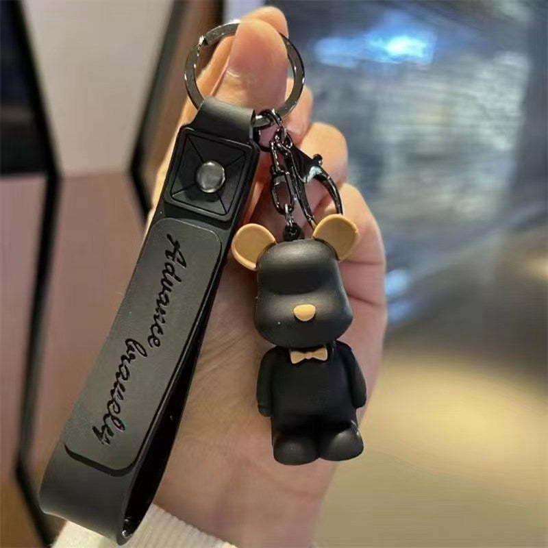 Creative Nordic-Style Violent Bear & Bow-Tie Bear Keychains Car Key Pendants Couple-Friendly Bag Accessories for Men & Women Small Ornaments M.72