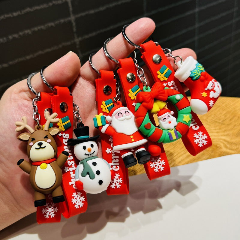Santa Claus Keychains Bag Charms, Small Christmas Gifts for Kids Company & Mall Event Gifts on Christmas Eve M.72