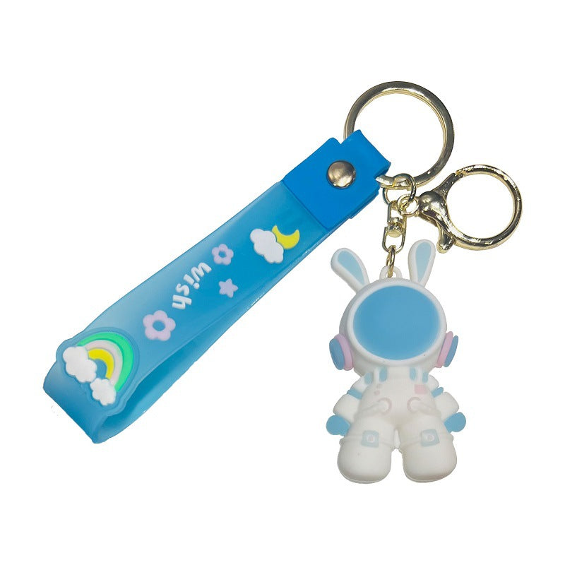 Internet-Famous Space Rabbit Keychain Bunny Astronaut Doll Bag Charm Car Key Ring Small Gift for Events M.72