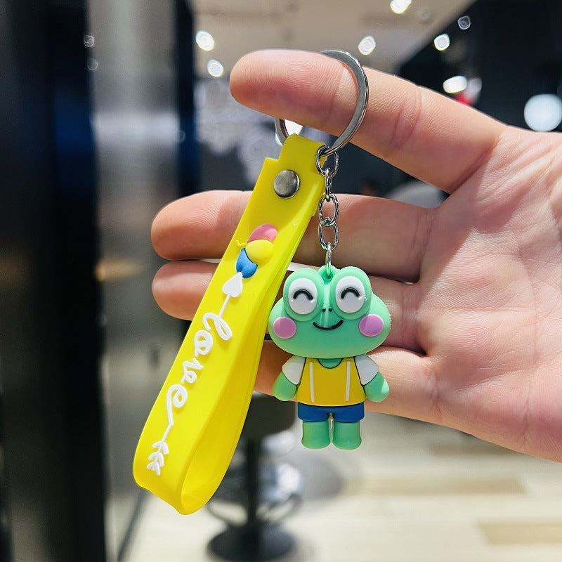 Cartoon Big-Eyed Frog Keychain 3D Doll Car Key Ring Accessory Couple Bag Charm Children's Gift M.72