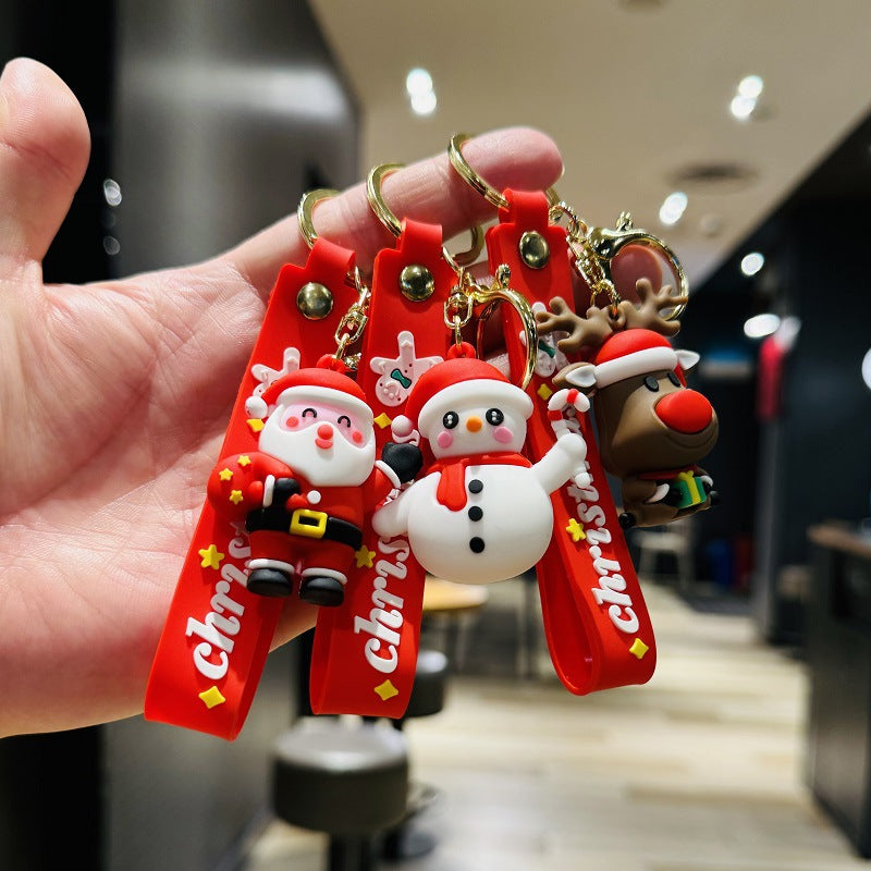 Christmas Keychain Exquisite Couple Bag Charm & Ornament Car Key Ring Small Gift for Company & Mall Events M.72