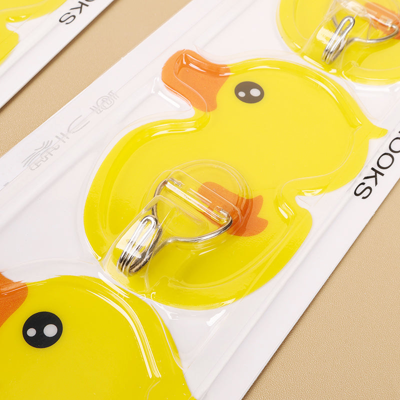 JDL-379A Three Yellow Duck Non-marking Adhesive Hooks M.16