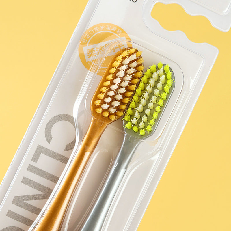 Inami Couple Toothbrushes Model 423 Soft Bristle Color-Coded Pair for Adults Gum Care M.14