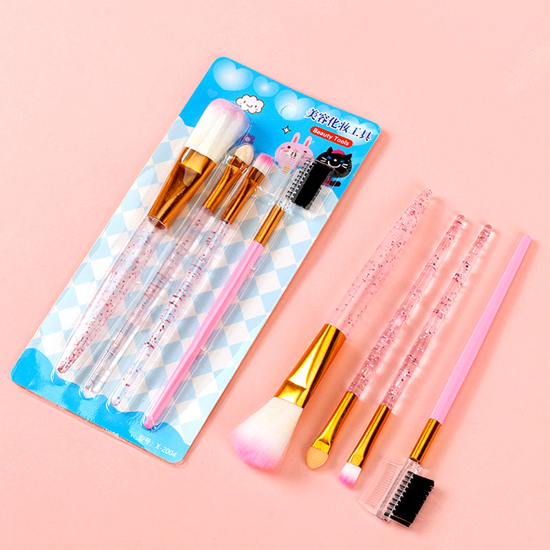 X-2003 Juego de cuatro brochas de maquillaje con mango de cristal M.50