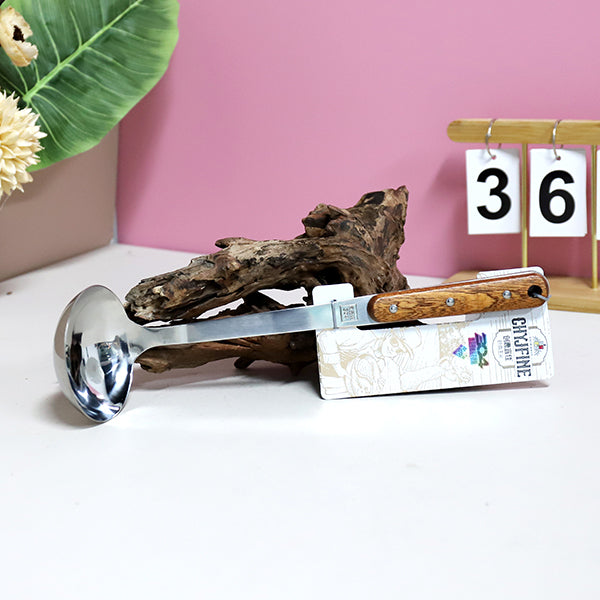 TF-211-304 Stainless Steel and Wooden Soup Spoon M.61 JPDB M.61