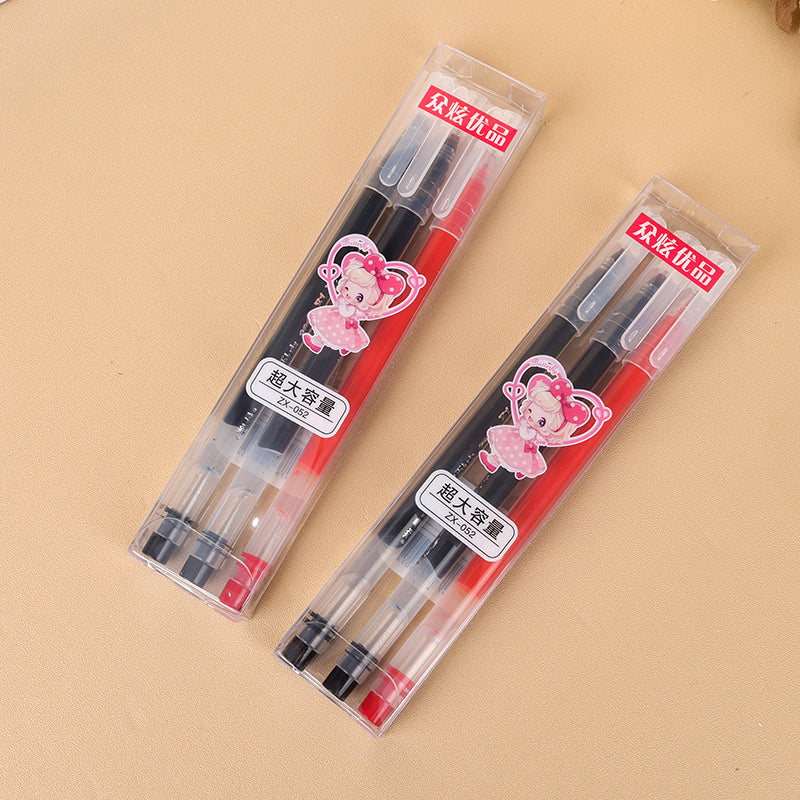 Zhongxuan 3 High - capacity Writing Gel Pens (2 Black and 1 Red) M.82