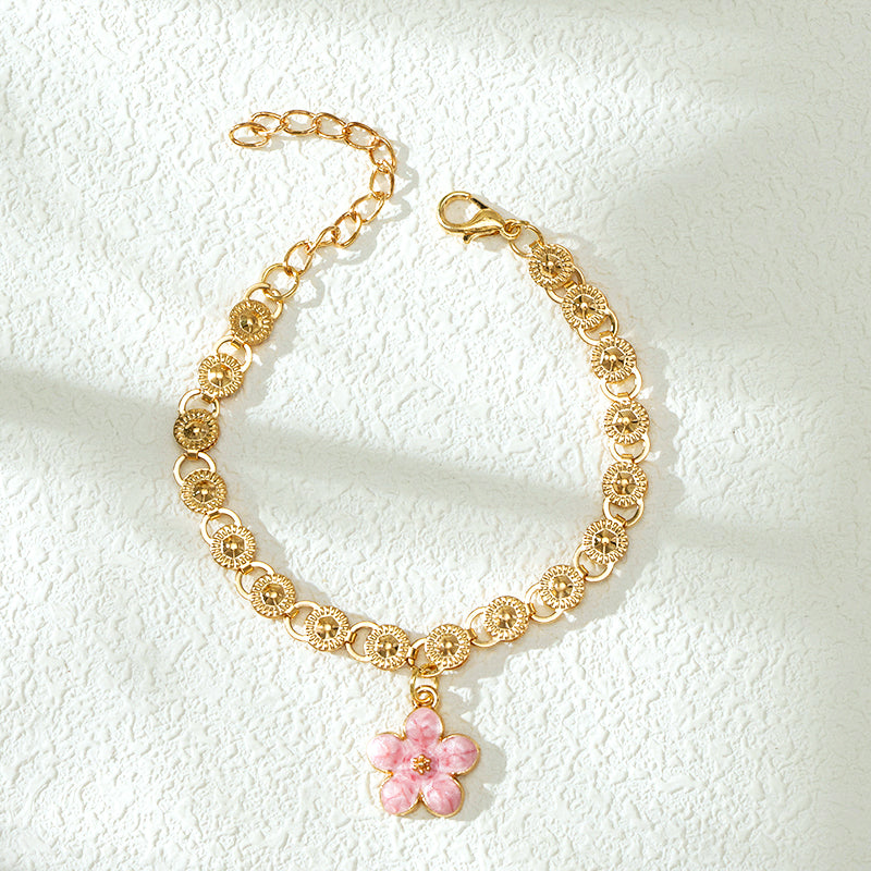 New Style Chain Enamel Flower Bracelet M.43